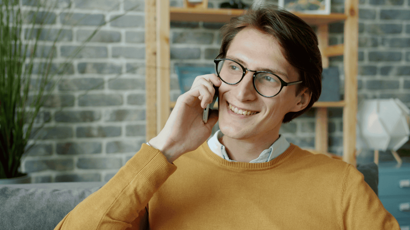 A candidate interviewing on their phone